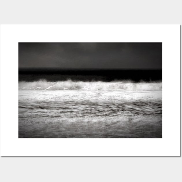 Ocean Wave Mist Black and White Wall Art by Pamela Storch